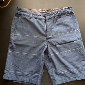 O’Neill navy and grey plaid shorts